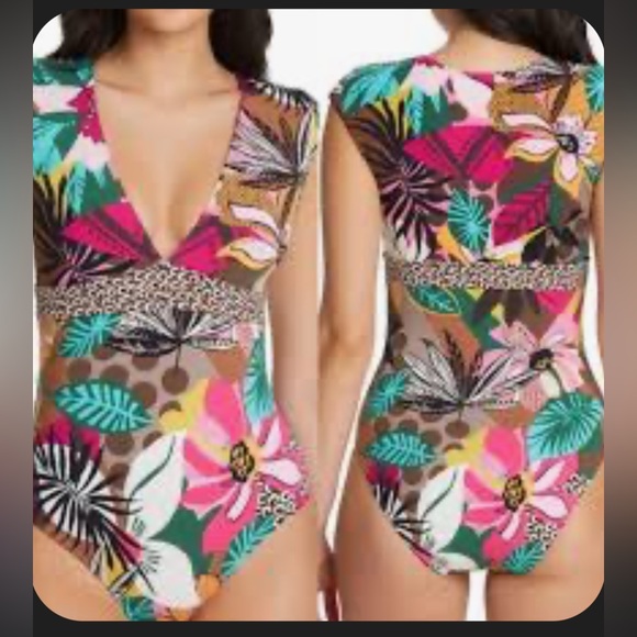 NWT Bleu Rod Beattie | Run Wild Cap Sleeve One-Piece (size 8) - Picture 16 of 16